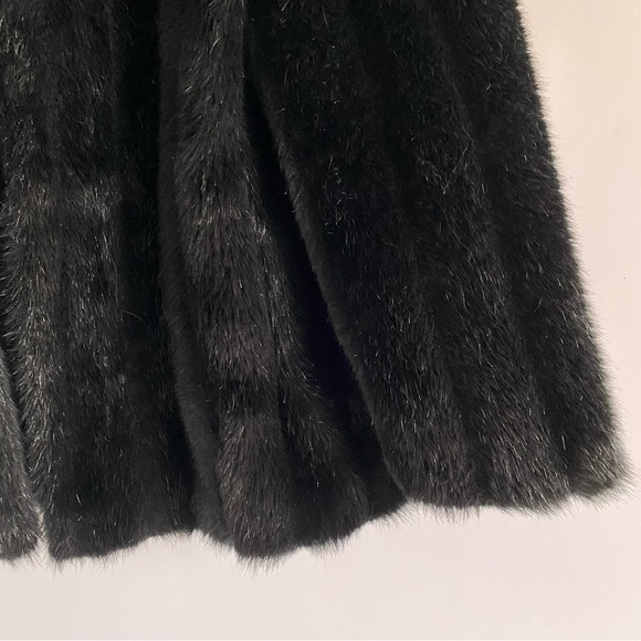 Women’s Vintage 1980’s Faux Fur Jacket Black Large - Picture 8 of 9
